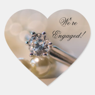 Adesivo Coração Selos do envelope do noivado do anel de diamante e