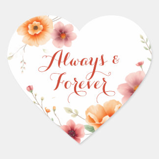 Adesivo Coração Sempre & para sempre | Autumn Wedding