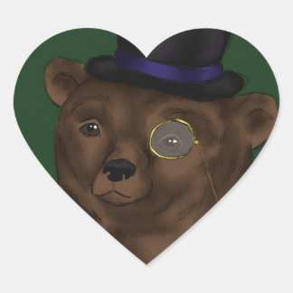Adesivo Coração Senhor Urso Cardíaco Vinheta