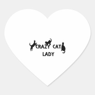 Adesivo Coração Senhora de Gato Louca