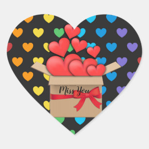 Adesivo Coração Senhorita você, enviando meu amor, design colorid