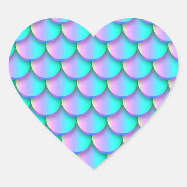 Adesivo Coração Sereia (Frente)