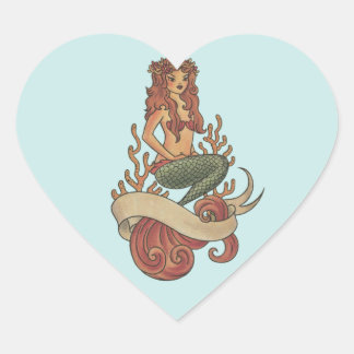 Adesivo Coração sereia