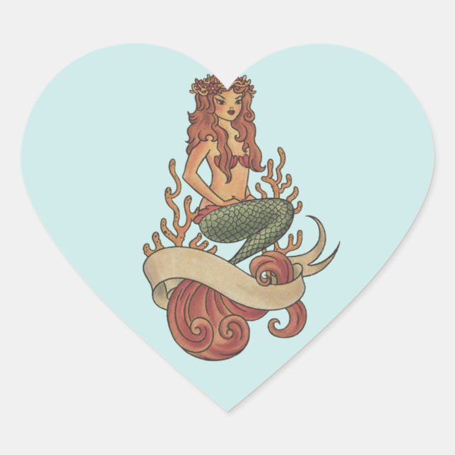 Adesivo Coração sereia (Frente)