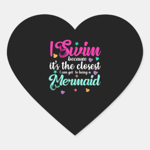 Adesivo Coração Sereia Engraçada Nadando Citação Mulheres E Rapari