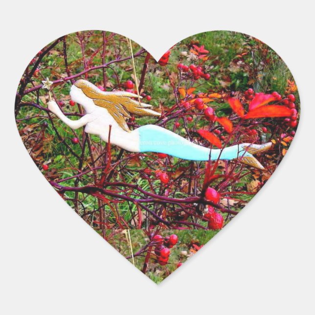 Adesivo Coração sereia ouro (Frente)