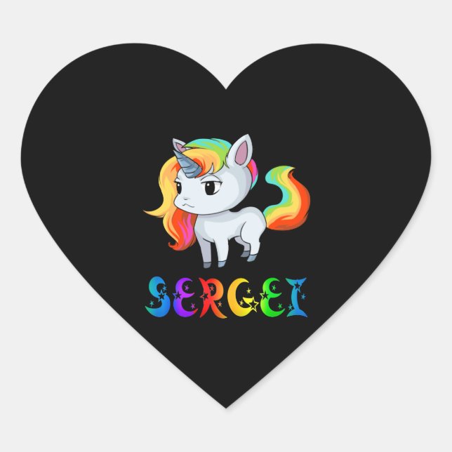 Adesivo Coração Sergei Unicorn (Frente)