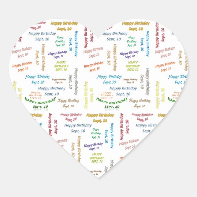 Adesivo Coração Setembro, 10 Aniversário (Frente)