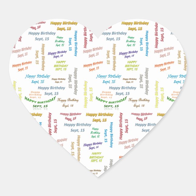 Adesivo Coração Setembro, 15 Aniversário (Frente)