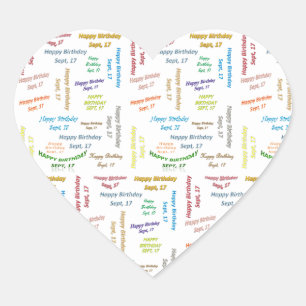 Adesivo Coração Setembro, 17 Aniversário