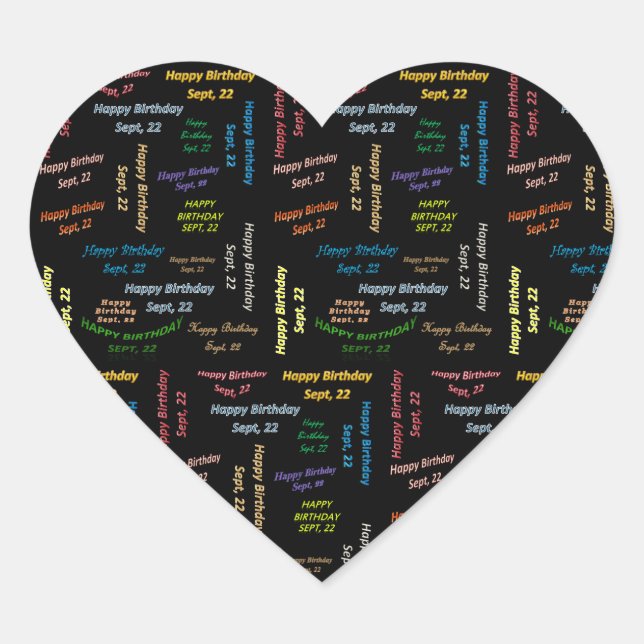 Adesivo Coração Setembro, 22 Aniversário (Frente)