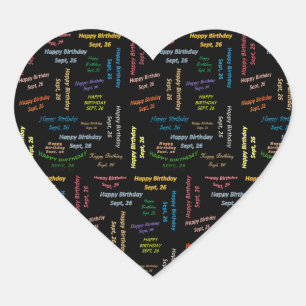Adesivo Coração Setembro, 26 Aniversário