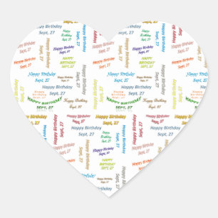 Adesivo Coração Setembro, 27 Aniversário