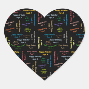 Adesivo Coração Setembro, 5 Aniversário