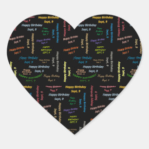 Adesivo Coração Setembro, 9 Aniversário