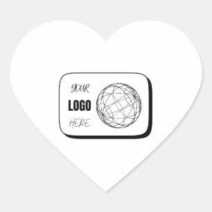 Adesivo Coração Seu Logotipo Aqui