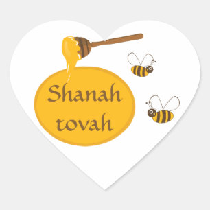 Adesivo Coração Shanah Tovah Rosh Hashanah Ano Novo