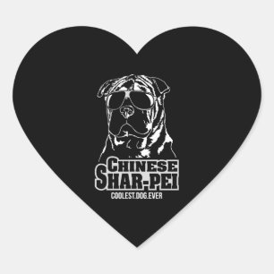 Adesivo Coração Shar Pei chinês é o cachorro mais legal que já exi