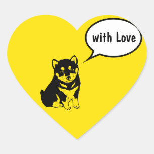 Adesivo Coração Shiba Inu Chinese Dog Year 2018 Heart Sticker