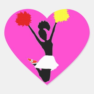 Adesivo Coração Silhueta do cheerleader