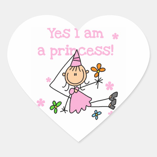 Adesivo Coração Sim, eu sou uma Princesa (Frente)