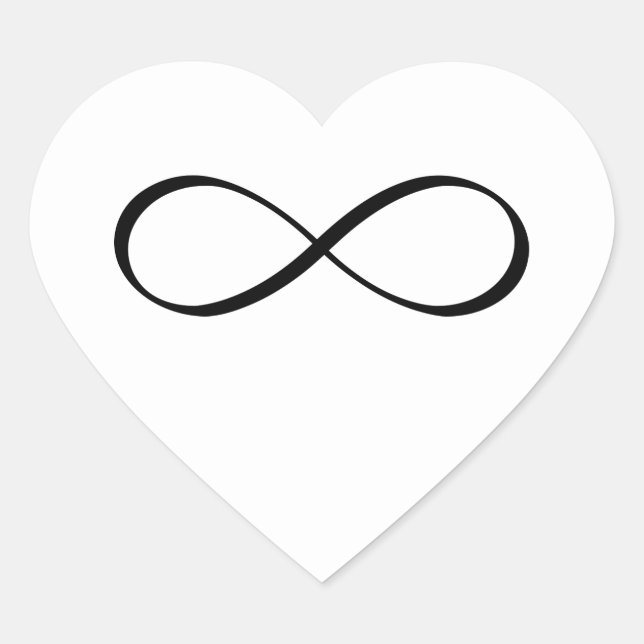 Adesivo Coração Símbolo Infinito (Frente)