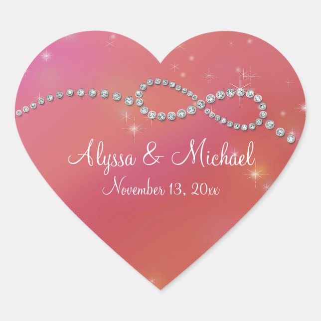 Adesivo Coração Símbolo Infinito Símbolo de Amor Luminoso Infinito (Frente)