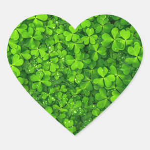 Adesivo Coração Símbolo irlandês verde Ireland dos trevos do tre