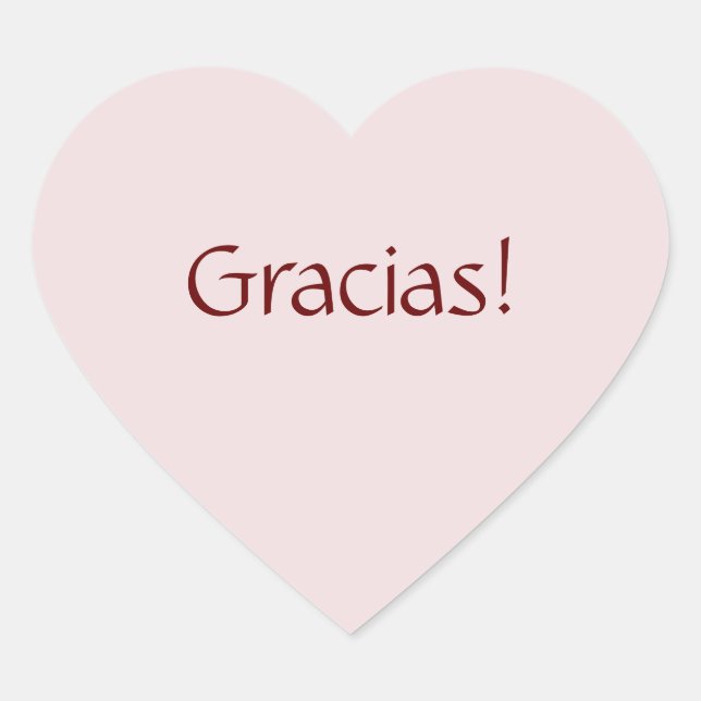 Adesivo Coração Simples "Gracias" Básicas! Design de texto (Frente)