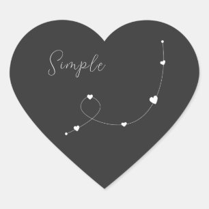 Adesivo Coração Simples ilustração com corações em estilo minimali