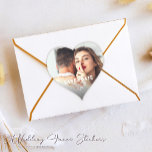 Adesivo Coração Simples Russo Salve a Data Foto Favor de Casamento<br><div class="desc">Apresentando um 'Salve a Data' Foto Cardíaco personalizado, simples mas rústico, uma adição perfeita aos seus favores de casamento. Estes adesivos de coração feitos à mão incorporam sua foto favorita, garantindo que cada peça é tão única quanto sua história de amor. Infundidos com um charme rústico, eles fornecem uma maneira...</div>