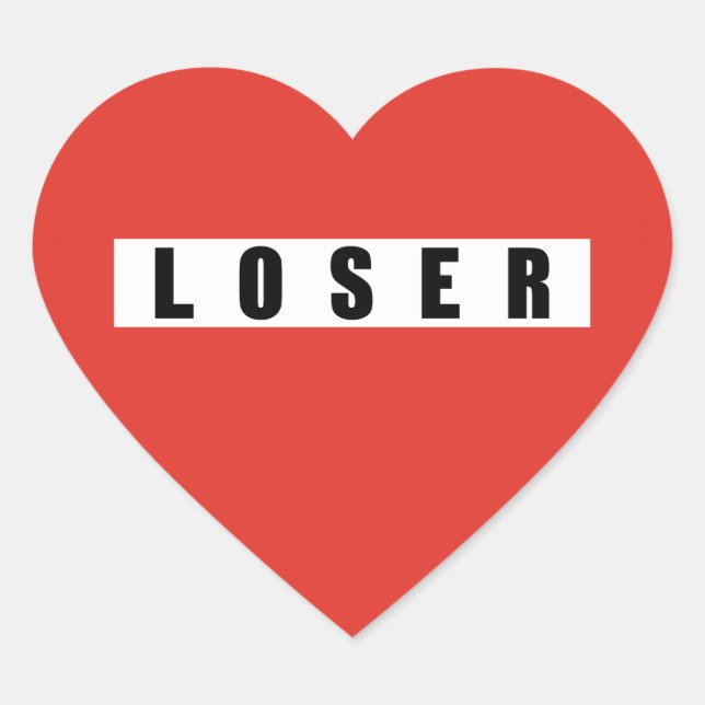 Adesivo Coração Sinal proibitório LOSER (Frente)