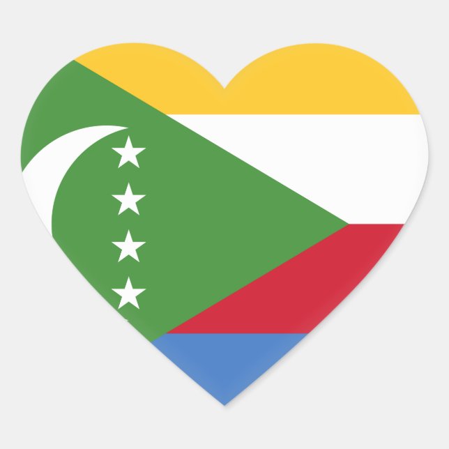 Adesivo Coração Sinalizador Comores (Frente)