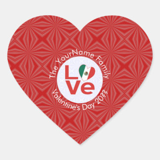 Adesivo Coração Sinalizador de LOVE Vermelho Mexicano Personalizad