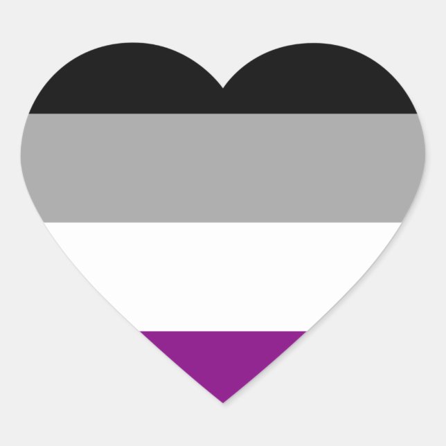 Adesivo Coração Sinalizador de Orgulho Asexual (Frente)