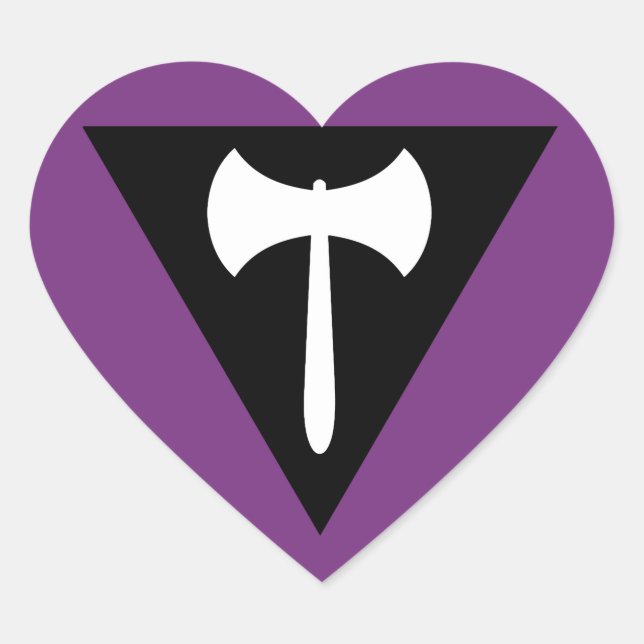 Adesivo Coração Sinalizador do Orgulho Lésbico Roxo (Frente)