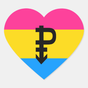 Adesivo Coração Sinalizador do Orgulho Pansexual