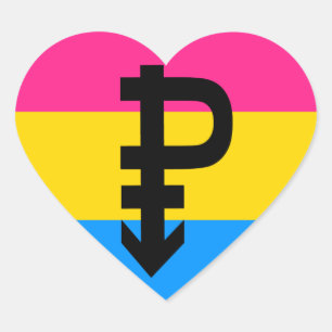 Adesivo Coração Sinalizador do Orgulho Pansexual
