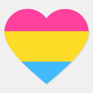 Adesivo Coração Sinalizador do Orgulho Pansexual LGBTQ