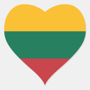 Adesivo Coração Sinalizador Lituânia