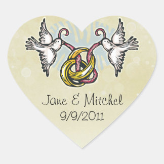 Adesivo Coração Sinos de Casamento