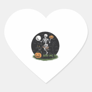 Adesivo Coração Skeliding Black Cat Halloween Engraçado Pumpkin