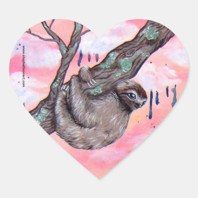 Adesivo Coração Sloth Love (Frente)