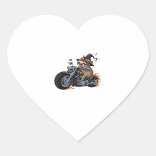 Adesivo Coração Sloth Sloth Motorcycle Ride Halloween Biker Divert