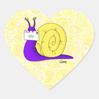 Adesivo Coração Snail Mail - (amarelo) - Envelope Stickers