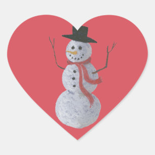 Adesivo Coração Snowman