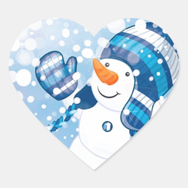Adesivo Coração Snowman (Frente)