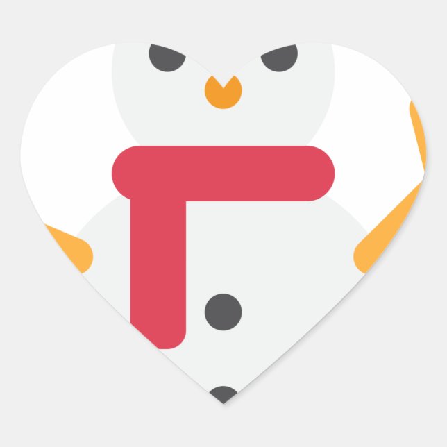 Adesivo Coração snowman emoji de natal (Frente)