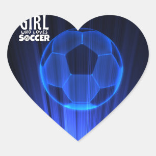 Adesivo Coração só uma garota que ama futebol