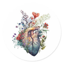 Coração sobrecarregado com flores (recorte) - anat